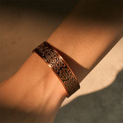 Buddha Stones Copper Abstract Line Pattern Open Luck Cuff Bracelet Bangle Ring - image 4