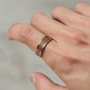 Buddha Stones Copper Abstract Line Pattern Open Luck Cuff Bracelet Bangle Ring - image 10