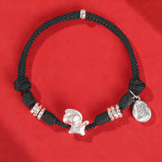 Buddha Stones 999 Sterling Silver Red Agate Year Of The Horse Freedom String Bracelet - Black Rope(Wrist Circumference: 14-21cm) - image 14