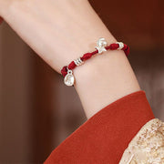 Buddha Stones 999 Sterling Silver Red Agate Year Of The Horse Freedom String Bracelet - image 3