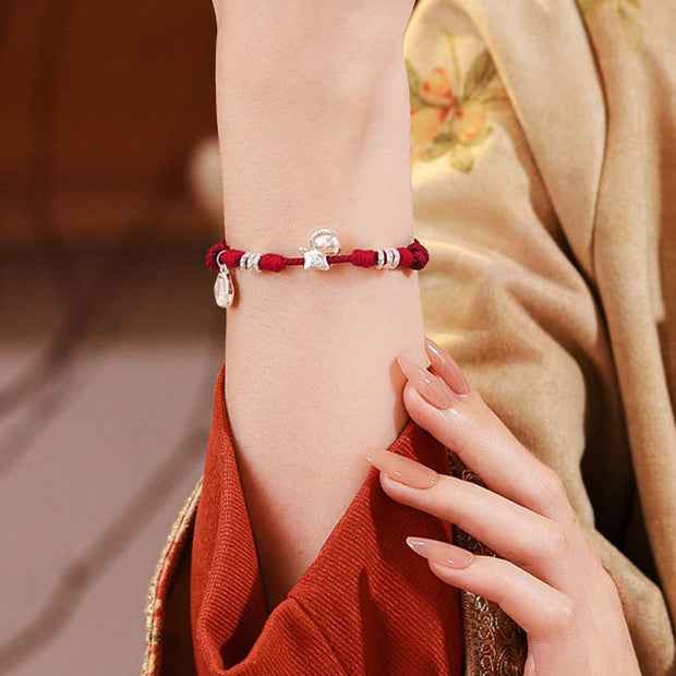 Buddha Stones 999 Sterling Silver Red Agate Year Of The Horse Freedom String Bracelet - image 4