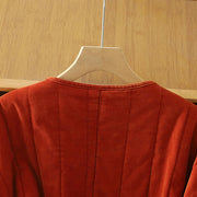 Buddha Stones Winter Frog-button Polyester Long Sleeve Corduroy Women's Jacket  - image 3