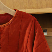 Buddha Stones Winter Frog-button Polyester Long Sleeve Corduroy Women's Jacket  - image 4