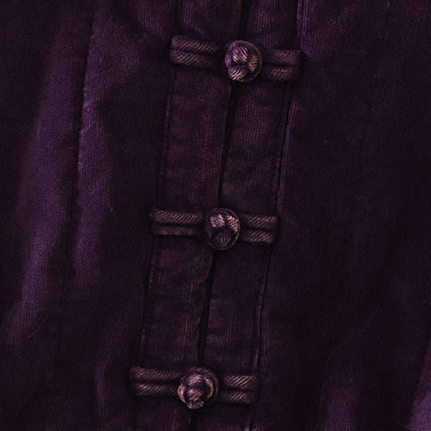 Buddha Stones Winter Frog-button Polyester Long Sleeve Corduroy Women's Jacket  - image 14