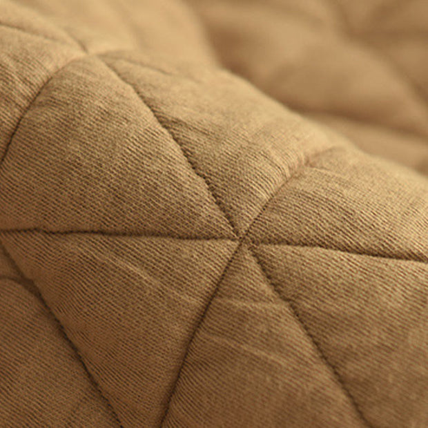 Buddha Stones Winter Cotton Long Sleeve Diamond Pattern Women's Thermal Jacket With Pockets - image 15