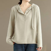 Buddha Stones Winter Solid Color Cotton Long Sleeve Women's Hoodie Has Hood - image 4