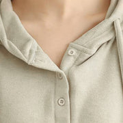 Buddha Stones Winter Solid Color Cotton Long Sleeve Women's Hoodie Has Hood - image 13