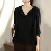 Buddha Stones Winter Solid Color Cotton Long Sleeve Women's Hoodie Has Hood - image 21