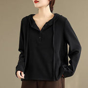 Buddha Stones Winter Solid Color Cotton Long Sleeve Women's Hoodie Has Hood - image 22