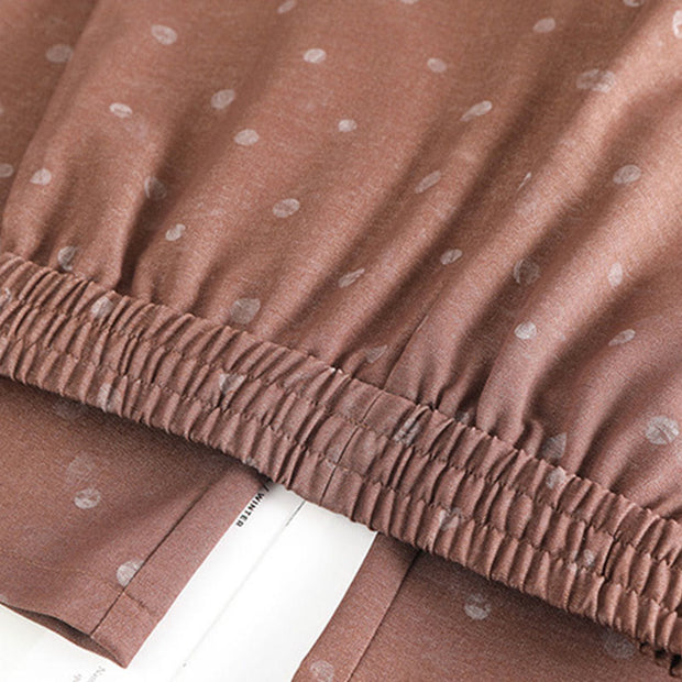 Buddha Stones Casual White Dots Pattern Polyester Women's Wide Leg Pants With Pockets - image 7