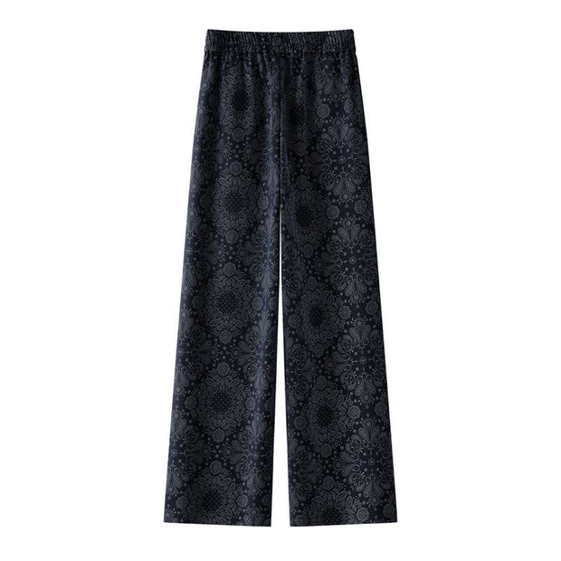 Buddha Stones Casual Floral Pattern Polyester Women's Wide Leg Pants With Pockets - image 1
