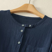 Buddha Stones Fall Crew Collar Long Sleeve Women's Polyester Shirt With Pockets - image 1