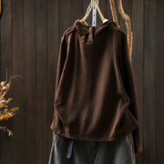 Buddha Stones Winter Solid Color Cotton Thickened Long Sleeve Women's Hoodie Has Hood - image 15