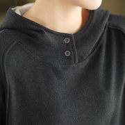 Buddha Stones Winter Solid Color Cotton Thickened Long Sleeve Women's Hoodie Has Hood - image 13