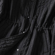 Buddha Stones Women's Plain Crew Neck Drawstring Design Long Sleeve Cotton Jacket With Pocket - image 6