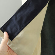 Buddha Stones Fall Lapel Buttons Patchwork Design Women's Cotton Long Sleeve Coat With Pockets - image 19