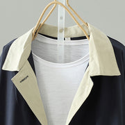 Buddha Stones Fall Lapel Buttons Patchwork Design Women's Cotton Long Sleeve Coat With Pockets - image 14