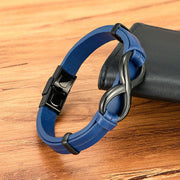 Buddha Stones Infinitely Design Titanium Steel Multicolored Leather Strengthen Bracelet - image 12