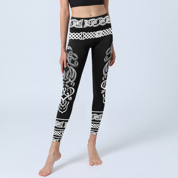 Buddha Stones Symmetrical Celtic Knot Pattern Print Gym Leggings Women's Yoga Pants - image 5