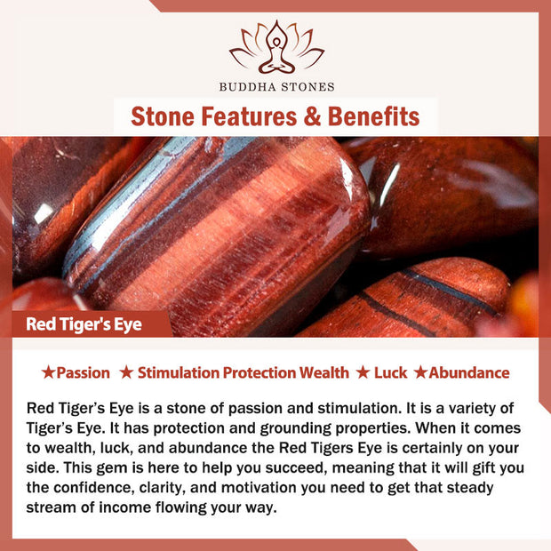 Buddha Stones Natural Tiger Eye Green Tiger Eye Red Tiger Eye Leather Strengthen Bracelet - image 9