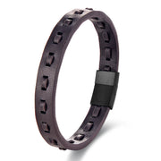 Buddha Stones Titanium Steel Buckle Multilayered Braided Leather Calm Bracelet - Brown Single Layer(Wrist Circumference: 17-19cm) - image 6