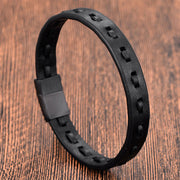 Buddha Stones Titanium Steel Buckle Multilayered Braided Leather Calm Bracelet - image 11