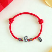 Buddha Stones 999 Sterling Silver Year Of The Horse Fu Character Attract Fortune String Rope Luck Bracelet - image 11