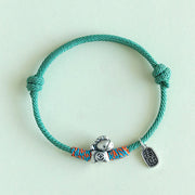 Buddha Stones 999 Sterling Silver Year Of The Horse Fu Character Attract Fortune String Rope Luck Bracelet - image 19