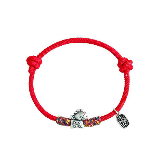 Buddha Stones 999 Sterling Silver Year Of The Horse Fu Character Attract Fortune String Rope Luck Bracelet - image 13
