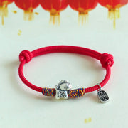 Buddha Stones 999 Sterling Silver Year Of The Horse Fu Character Attract Fortune String Rope Luck Bracelet - Red Rope(Wrist Circumference: 14-19cm) - image 9