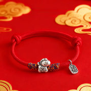 Buddha Stones 999 Sterling Silver Year Of The Horse Fu Character Attract Fortune String Rope Luck Bracelet - image 10