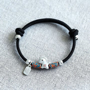 Buddha Stones 999 Sterling Silver Year Of The Horse Fu Character Charm Colorful String Rope Luck Bracelet - image 20