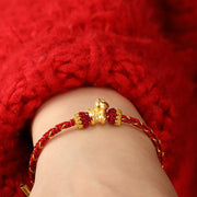 Buddha Stones 999 Gold Year Of The Horse Braided String Rope Luck Adjustable Bracelet - image 4
