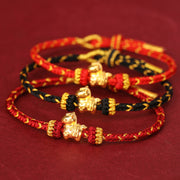 Buddha Stones 999 Gold Year Of The Horse Braided String Rope Luck Adjustable Bracelet - image 21