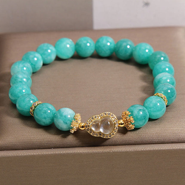 Buddha Stones Gourd Design Amazonite Stone Healing Confidence Beads Bracelet - image 3