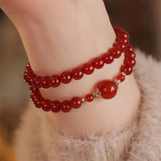Buddha Stones Double Wrap Red Agate Beaded Self-acceptance Confidence Bracelet - image 0