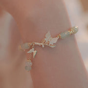 Buddha Stones Butterfly Charm Hetian Jade Adjustable Chain Prosperity Bracelet - image 4