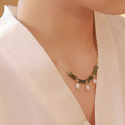 Buddha Stones Tianshan Jade Bamboo Pearl Abundance Wealth Necklace Pendant - image 8