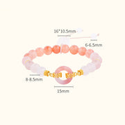 Buddha Stones 925 Sterling Silver Red Agate White Chalcedony Peace Buckle Confidence Bracelet - image 3