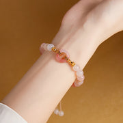 Buddha Stones 925 Sterling Silver Red Agate White Chalcedony Peace Buckle Confidence Bracelet - image 9