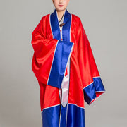 Buddha Stones Wudang Crane Embroidery Long Wide Sleeve Unisex Taoist Robe Gown Kimono For Qigong Tai Chi Ceremony - Red - 2XL-FIT FOR US/UK/AU/EU-XL - image 1