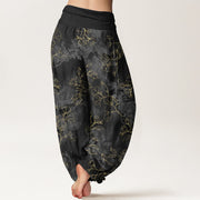 Buddha Stones Cotton Fresh Flower Bud Pattern Women's Elastic Waist Harem Pants - image 6