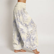 Buddha Stones Cotton Fresh Flower Bud Pattern Women's Elastic Waist Harem Pants - image 10