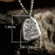 Buddha Stones 999 Sterling Silver Lucky Horse Charm Year Of The Horse 925 Sterling Silver Chain Blessing Necklace Pendants - image 6