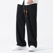 Buddha Stones Winter Solid Frog-Button Men's Drawstring Corduroy Straight Leg Pants With Pockets - image 19
