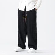 Buddha Stones Winter Solid Frog-Button Men's Drawstring Corduroy Straight Leg Pants With Pockets - image 22