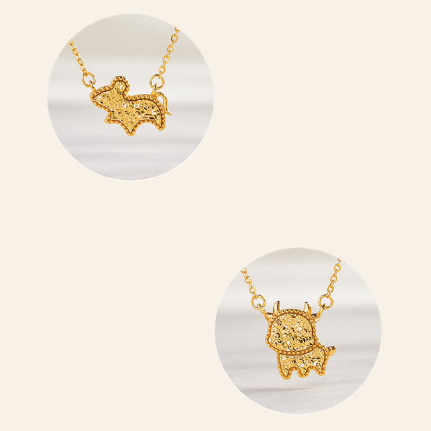 Buddha Stones Year Of The Horse Chinese Zodiac 925 Sterling Silver Coin Design Blessing Chain Necklace Pendants - image 33