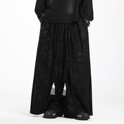 Buddha Stones Dragon Jacquard Drawstring Design Men's Corduroy Wide Leg Pants With Pockets - Black - US/UK/AU46，EU56 (5XL) - image 8