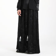 Buddha Stones Dragon Jacquard Drawstring Design Men's Corduroy Wide Leg Pants With Pockets - image 12