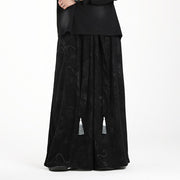 Buddha Stones Dragon Jacquard Drawstring Design Men's Corduroy Wide Leg Pants With Pockets - image 14